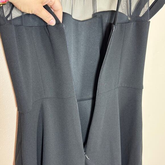 Maggy London Illusion Mini Dress black Fit and Flare  Rockabilly Size 10 Formal - Picture 10 of 15
